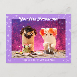 Personalized Cute Purple Hearts Photo Stylish Postcard