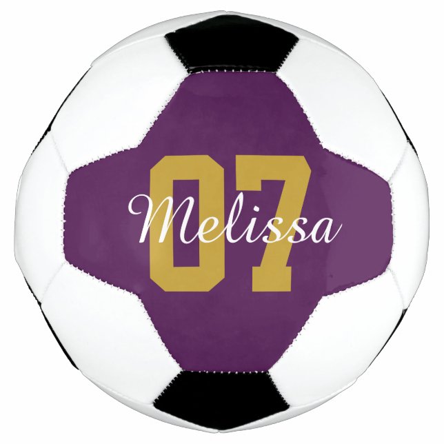 Personalized Cute Purple Soccer Ball (Front)