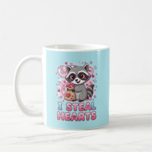 Personalized Cute Raccoon Valentine's Day Coffee Mug