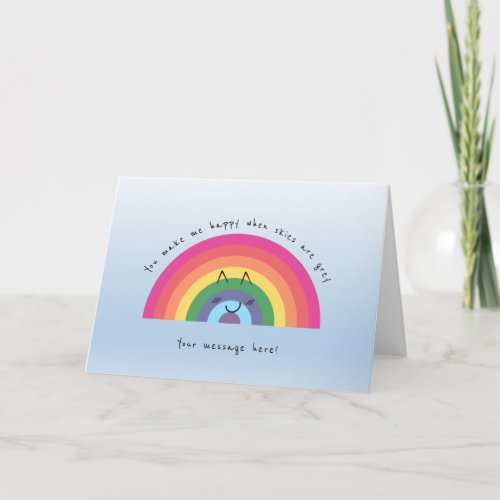 Personalized cute rainbow card