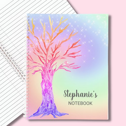 Personalized Cute Rainbow Sparkles Notebook