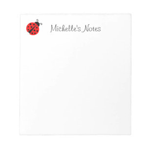 Personalized cute red ladybug design notepad