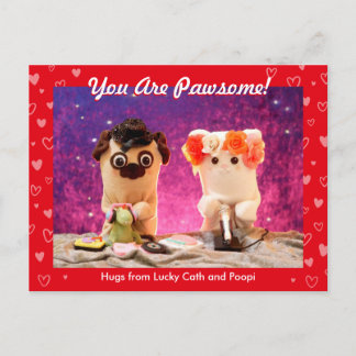 Personalized Cute Red Stylish Hearts Photo Postcard