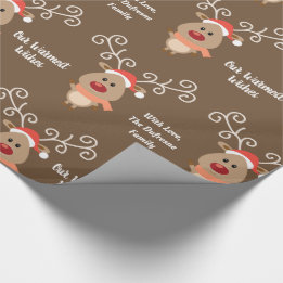 Personalized & Cute Reindeer Wrapping Paper