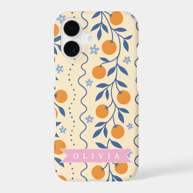 Personalized cute retro citrus folk pattern Case-Mate iPhone case (Back)