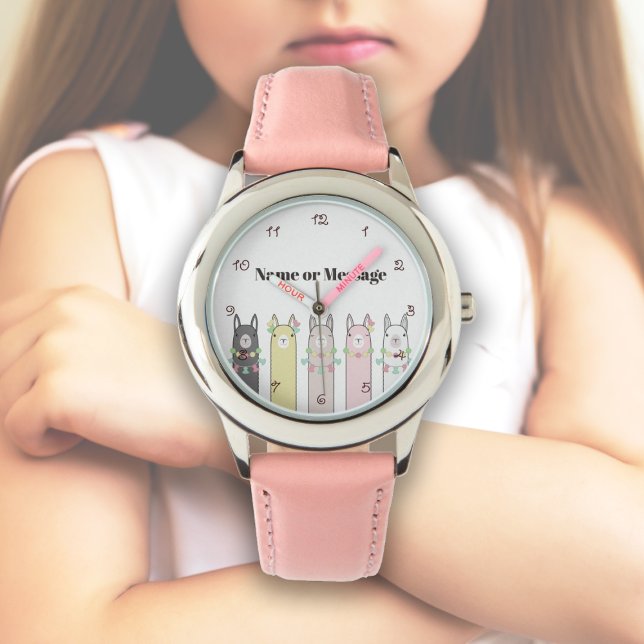 Personalized Cute Retro Colorful Llamas Animal Watch (Creator Uploaded)
