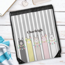 Personalized Cute Retro Colorful Llamas