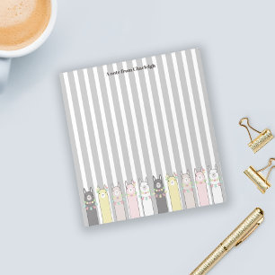 Personalized Cute Retro Colorful Llamas Girls Notepad