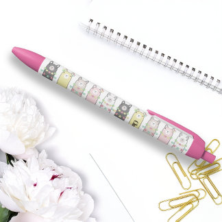 Personalized Cute Retro Colorful Llamas Girls Pen
