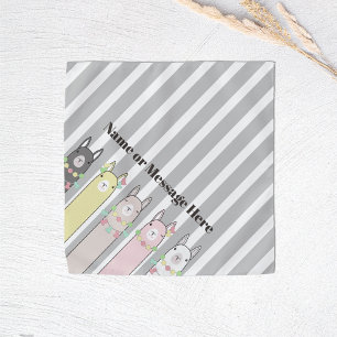 Personalized Cute Retro Colorful Llamas Kids Bandana
