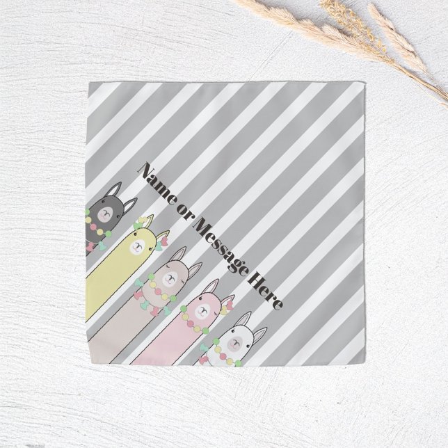 Personalized Cute Retro Colorful Llamas Kids Bandana (Creator Uploaded)