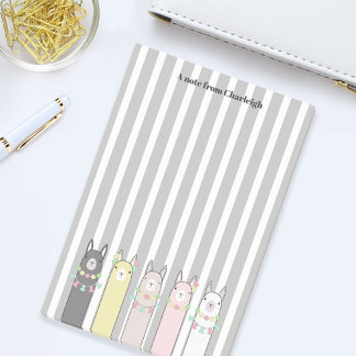 Personalized Cute Retro Colorful Llamas Post-it Notes