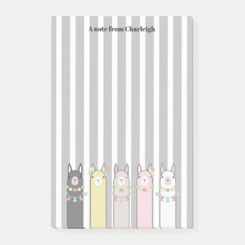 Personalized Cute Retro Colorful Llamas Post-it Notes by WindUpEgg at Zazzle