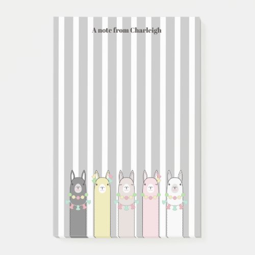 Personalized Cute Retro Colorful Llamas Post_it Notes
