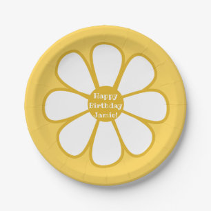 Personalized Cute Retro Daisy Flower Paper Plates