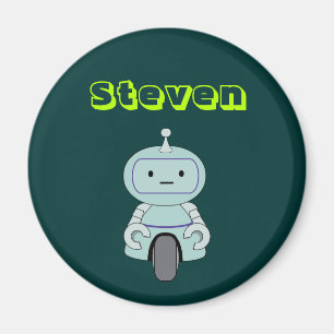 Personalized Cute Robot Illustration Magnet