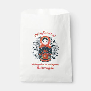 Personalized Cute Russian Nesting Doll Christmas Favor Bag