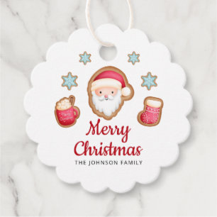 Personalized Cute Santa Merry Christmas Favor Tags