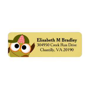 Personalized Cute School Owl Student Label