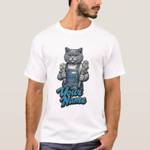 Personalized Cute Scottish Fold Cat Plumber