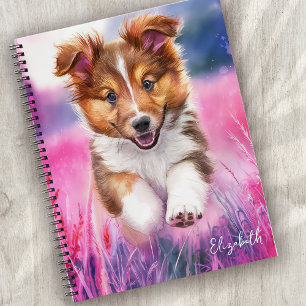 Personalized Cute Sheltie Puppy Dog Notebook