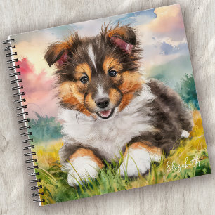 Personalized Cute Sheltie Puppy Dog Notebook