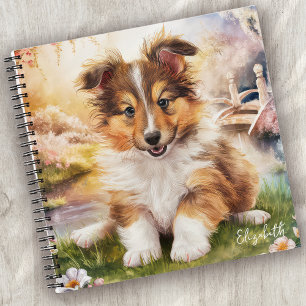 Personalized Cute Sheltie Puppy Dog Notebook