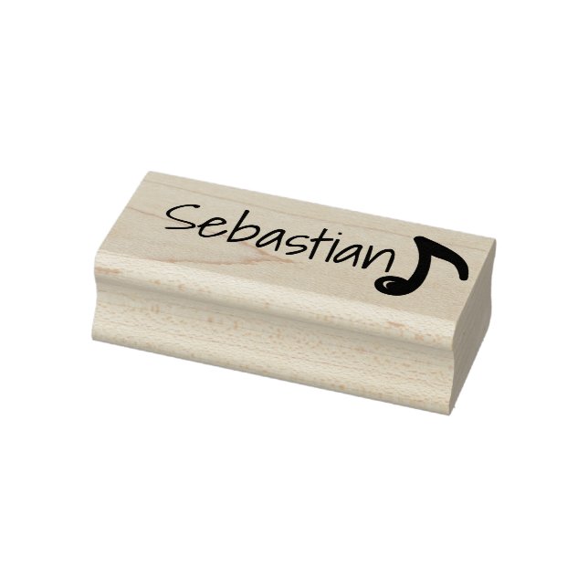 Personalized Cute Simple Musical Music Note Name Rubber Stamp (Stamp)
