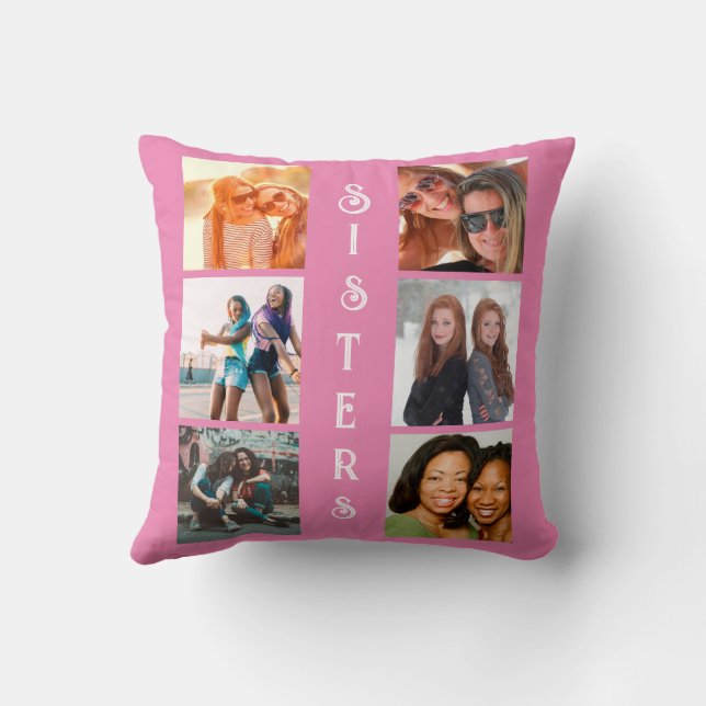 Personalized cute sister quote throw pillow (Back)