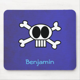 Personalized Cute Skull and Crossbones Mouse Pad