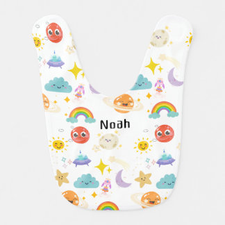 Personalized Cute Sky Solar Baby Bib