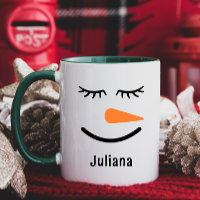 Personalized Cute Snowman Hot Cocoa Mug for Kids