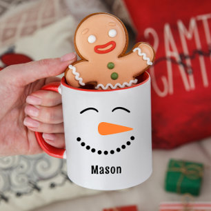 Personalized Cute Snowman Hot Cocoa Mug for Kids