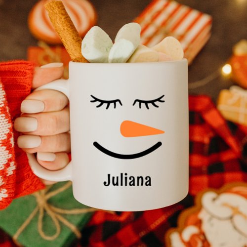 Personalized Cute Snowman Hot Cocoa Mug for Kids