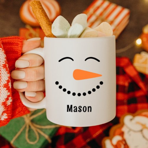 Personalized Cute Snowman Hot Cocoa Mug for Kids