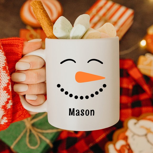 Personalized Cute Snowman Hot Cocoa Mug for Kids (Creator Uploaded)