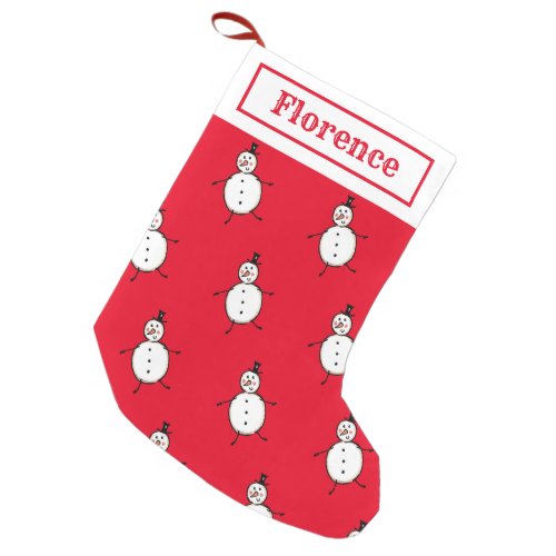 Personalized Cute Snowman Stocking