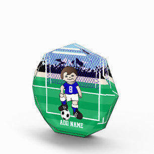 Personalized cute soccer boy award