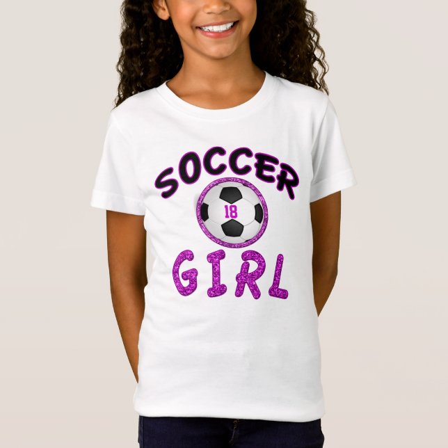 Personalized Cute Soccer T Shirts for Girls (Front)