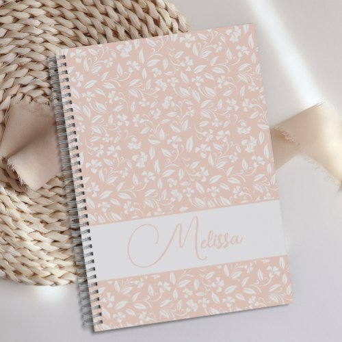 Personalized Cute Soft Pink Floral Journal 