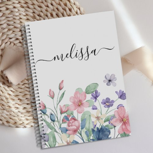 Personalized Cute Soft Pink Floral Journal 