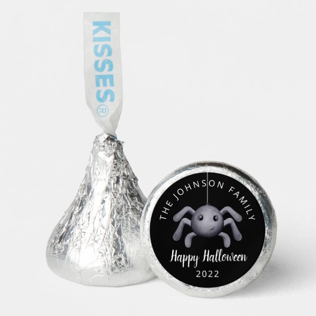 Personalized Cute Spider Happy Halloween Hershey®'s Kisses® (Front)