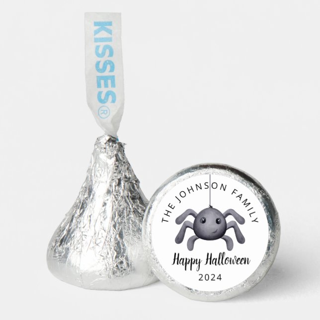 Personalized Cute Spider Happy Halloween Hershey®'s Kisses® (Front)