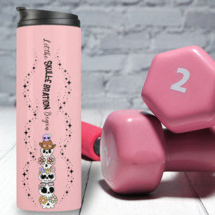 Personalized Cute Spooky Skull Halloween Thermal T Tumbler