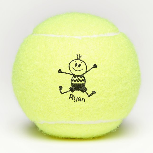 Personalized Cute Stick Figure Tennis Balls (Front)