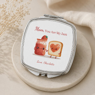 Personalized Cute Strawberry Jam Mothers Day Gift Compact Mirror