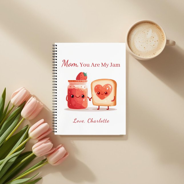 Personalized Cute Strawberry Jam Mothers Day Gift Notebook (Creator Uploaded)