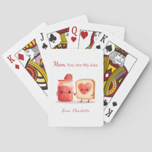 Personalized Cute Strawberry Jam Mothers Day Gift Poker Cards