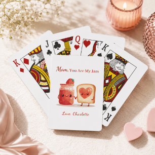 Personalized Cute Strawberry Jam Mothers Day Gift Poker Cards