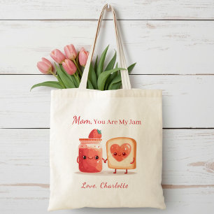 Personalized Cute Strawberry Jam Mothers Day Gift Tote Bag